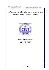 Báo cáo Môn Khí cụ điện | Đại học Kỹ thuật - Công nghệ Cần Thơ