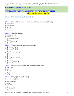 Bài tập Toán 10 học kì 2 – Nguyễn Văn Thanh