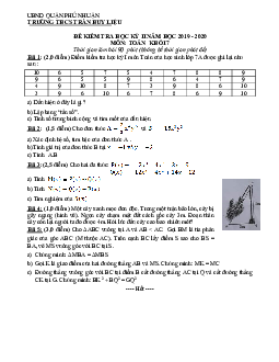Đề kiểm tra học kỳ 2 Toán 7 năm 2019 – 2020 trường THCS Trần Huy Liệu – TP HCM