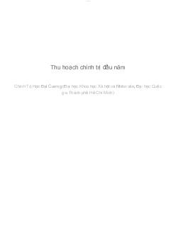 Thu hoạch chính trị đầu năm | Chính Trị Học Đại Cương| Đại học Khoa học Xã hội và Nhân văn, Đại học Quốc gia Thành phố HCM