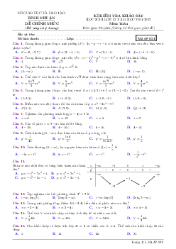 Đề kiểm tra khảo sát Toán 12 năm 2021 – 2022 sở GD&ĐT Bình Thuận