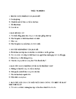 Trắc nghiệm ôn thi cuối kỳ môn Kỹ năng giao tiếp (có đáp án)