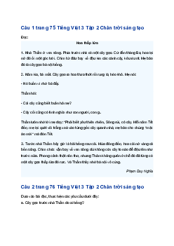 Ôn tập giữa kì 2 Tiếng Việt 3 Chân trời sáng tạo Tiết 5 trang 75