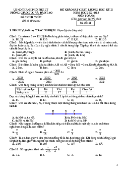 Đề học kỳ 2 Toán 6 năm 2022 – 2023 phòng GD&ĐT Phủ Lý – Hà Nam