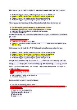 Bộ câu hỏi trắc nghiệm có đáp án học phần Tiền tệ, ngân hàng và thị trường tài chính