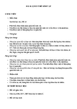 Giáo án Khoa học tự nhiên 8 Bài 42: Quần thể sinh vật | Kết nối tri thức