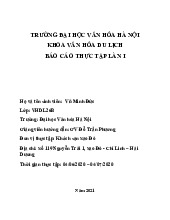 Báo cáo & Nhật kí thực tập | Đại học Văn hóa Hà Nội
