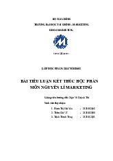 Bài tiểu luận kết thúc học phần mô nguyên lý marketing | Trường Đại học Tài Chính - Marketing