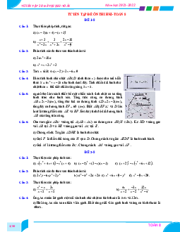 Tuyển tập 30 đề ôn thi cuối học kì 1 môn Toán 8
