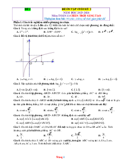 Đề kiểm tra học kỳ 2 Toán 11 sách Chân trời sáng tạo - Đề 4 (có đáp án)