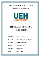 Tiểu luận kết thúc học phần  môn lịch sử Đảng–Trường Đại học kinh tế thành phố Hồ Chí Minh  