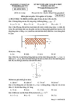 Đề tuyển sinh vào lớp 10 môn Toán năm 2023 – 2024 sở GD&ĐT Cần Thơ