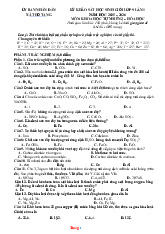Đề Khảo Sát HSG Hóa 9 Xã Thổ Tang Phú Thọ 2025-2026 Có Đáp Án