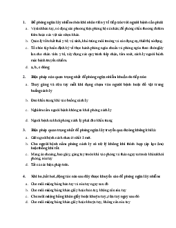 Bộ câu hỏi trắc nghiệm gồm 40 câu ôn tập môn Kiểm soát nhiễm khuẩn có đáp án | Đại học Y dược thành phố Hồ Chí Minh