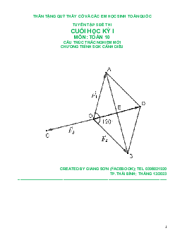 Tuyển tập 05 đề thi cuối học kỳ 1 môn Toán 10 Cánh Diều cấu trúc trắc nghiệm mới