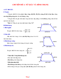 Phương pháp giải toán tứ giác và hình thang toán 9
