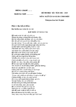 Đề thi học kì 2 lớp 10 môn Ngữ văn Cánh diều năm 2023 - Đề 1