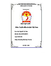 Bài Tập Lớn: Phân Tích Điểm Du Lịch Trung Du & Miền Núi Việt Nam