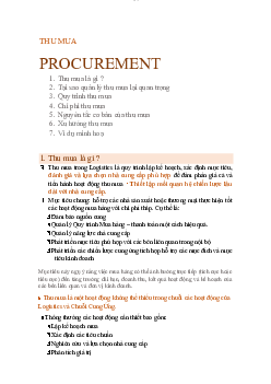 Thu mua - Tổng quan Logistics | Trường Đại học Giao thông Vận Tải