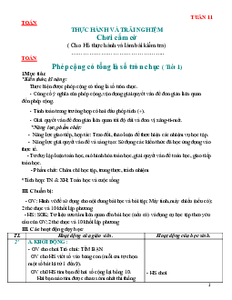 Giáo án Toán 2 sách Chân trời sáng tạo (Cả năm) | Tuần 11