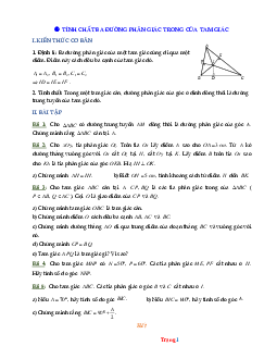 Bài tập hình học  lớp 7 tính chất đường trung trực của đoạn thẳng