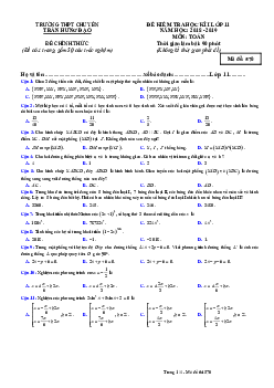 Đề thi HK1 Toán 11 năm 2018 – 2019 trường chuyên Trần Hưng Đạo – Bình Thuận