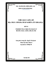 Tiểu luận giữa kỳ học phần phương pháp nghiên cứu khoa học | Học viện Hành chính Quốc gia