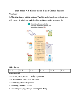 Unit 5 lớp 7 A Closer Look 1 sách Global Success