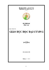 Giáo trình Giáo dục học đại cương I Trường Đại học đà lạt