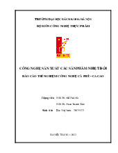 Báo cáo thí nghiệm cà phê cacao_Đào Thị Vinh| Môn Công nghệ sản phẩm nhiệt đới| Trường Đại học Bách Khoa Hà Nội