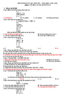 Đề cương ôn tập học kì 2 môn Tin học 10 sách Kết nối tri thức với cuộc sống