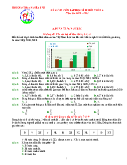 Đề cương học kì 2 Toán 6 năm 2023 – 2024 trường THCS Nghĩa Tân – Hà Nội