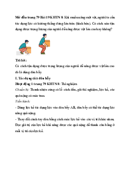 Giải Khoa học tự nhiên 8 bài 19: Đòn bẩy và ứng dụng | Kết nối tri thức