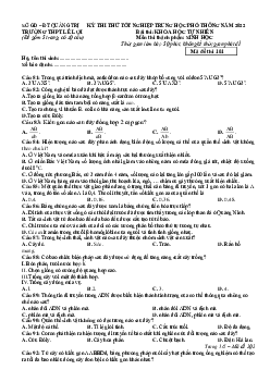 Đề thi thử THPT Quốc gia 2022 môn Sinh học lần 1 trường THPT Lê Lợi, Quảng Trị