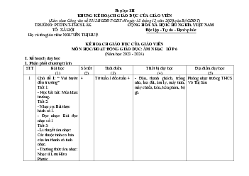 Kế hoạch giáo dục môn Âm nhạc 6 sách Chân trời sáng tạo