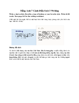 Tiếng Anh 7 Cánh Diều Unit 3 Writing