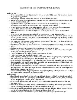 Câu hỏi ôn tập môn cây lương thực đại cương