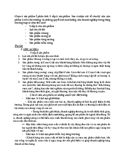 Những quyết định marketing của doanh nghiệp Coca Cola