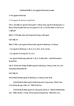Giải Sinh học 10 Bài 5: Các nguyên tố hóa học và nước | Cánh diều
