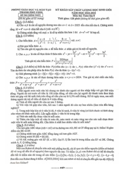 Đề KSCL học sinh giỏi Toán 8 năm 2023 – 2024 phòng GD&ĐT Vinh – Nghệ An
