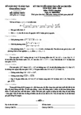 Đề tuyển sinh lớp 10 chuyên môn Toán (chuyên) năm 2024 – 2025 sở GD&ĐT Đồng Tháp