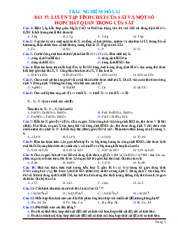 Bài 37 Luyện tập tính chất của sắt và hợp chất hóa học 12 (có đáp án)