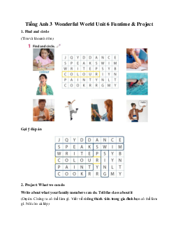 Giải BT Tiếng Anh 3 Wonderful World Unit 6 Funtime & Project