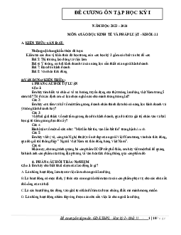 Đề cương ôn tập học kì 1 môn Giáo dục Kinh tế và Pháp luật 11 sách Kết nối tri thức với cuộc sống