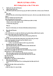 Lý thuyết Bài 1,2,3 môn Pháp Luật Đại Cương | Đại Học Hà Nội