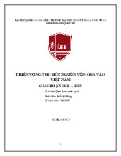 Triển vọng thu hút nguồn vốn Oda vào Việt Nam Môn Xác suất thống kê y học | Trường Đại học Huế