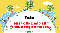 Giáo án điện tử Toán 3 Chương 3 Cánh diều: Phép cộng trong phạm vi 100 000 (tiết 1)