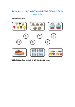 Đề thi học kì 1 môn Toán lớp 1 Cánh Diều theo Thông tư 27 - Đề 4
