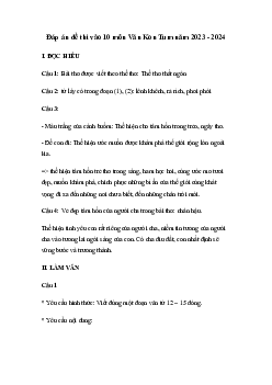 Đề thi vào 10 môn Ngữ văn năm 2023 - 2024 sở GD&ĐT Kon Tum