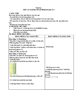 Giáo án Toán 1 - Tuần 5 | sách Vì sự bình đẳng và dân chủ trong giáo dục